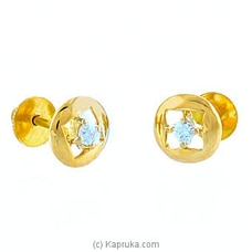 Swarnamahal 22kt Yellow Gold Ear Stud  With Swarovski Zirconia- ES1076 Buy Swarna Mahal Online for specialGifts