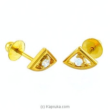 Swarnamahal 22kt Yellow Gold Ear Stud  With Swarovski Zirconia- ES1078 Buy Swarna Mahal Online for specialGifts
