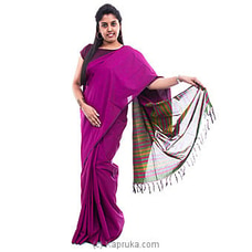 Purple And Green Striped Saree at Kapruka Online