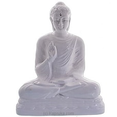 `Abhaya Mudra` Buddha Statue- White (12inch) Buy ornaments Online for specialGifts