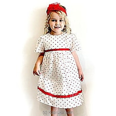 Tina White and red polka dot kids cotton dress  By Elfin Kids  Online for specialGifts