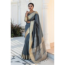 Gray Tassar Silk Weaving Saree By Amare at Kapruka Online for specialGifts