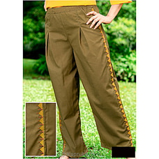 Linen Side Full Embroided Pants Lb090040maroon at Kapruka Online