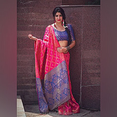Pink Soft Banarasi Silk saree at Kapruka Online