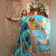 Blue Organza saree By Amare at Kapruka Online for specialGifts