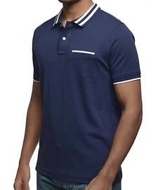Men`s Slim Fit Classic Sport Polo T-shirt Navy at Kapruka Online
