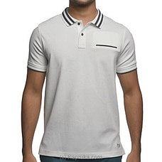 Men`s Slim Fit Classic Sport Polo T-shirt  White at Kapruka Online