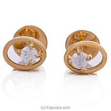 Vogue 22K Gold Ear Stud Set With 2 (c/z) Rounds Buy Vogue Online for specialGifts