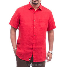 Red Collar Linen S/S Shirt Buy FASHION HUB Online for specialGifts