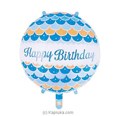 Happy Birthday Blue Design Round Foil,Helium Balloon For Birthday  Online for specialGifts