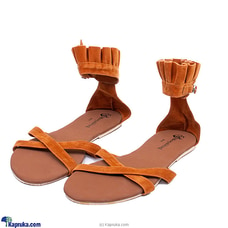 Ruffle Frilled Ankle Wrap Sandal -Casual Wear For Women  - Open Toe Summmer casual Footwear  for Teens -Brown  Ruffle Frilled comfortable  Flip Flops Buy Royalstag Online for specialGifts