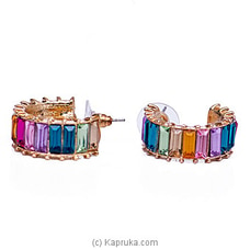 Cuff Hoops with Colourful Stones  - Ear cuff Earrings - Teen Girls Ear Cuffs - Simple Charming  Rainbow Color Hoops Buy Limited Edition Online for specialGifts