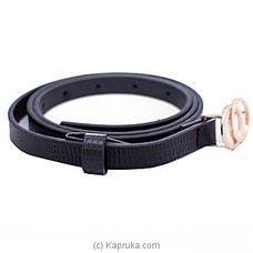 Double Ring Decor Belt - Leather Jeans Black - Golden Circel Buckle For Women,Teens - Causal Wear Black Belt Buy Limited Edition Online for specialGifts