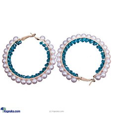 Neina Pearl Beaded Hoop Earrings -Simple Droop Earrings - Charming Pearl Dangle- Fashion Jewellery at Kapruka Online