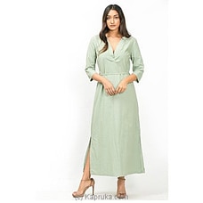 Urban Root  Light Green Sleeved Long Dress with a slit Buy Urban Root Online for specialGifts