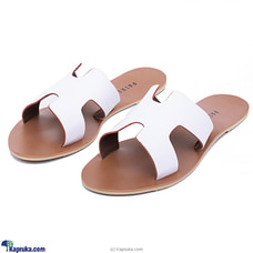 White H Sandal - Ladies Casual Wear  - Open Toe Flat -  Teen Footwears - Comfy H Slider -Simple Flat Shoes -Women Summer Collection Buy Paired Online for specialGifts