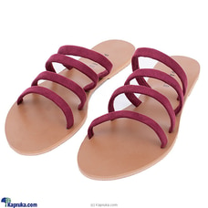 Maroon Suede 4 Strand Sandals - Ladies Casual Wear - Open Toe Flat - Teen Footwears - Comfy Namp; Simple Strappy Flat Shoes - Women Summer Collection at Kapruka Online