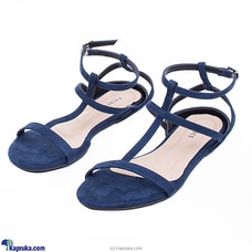 Blue Suede Ankle Strap Sandals -Ladies Casual Wear  - Open Toe Flat -Teen Footwears - Comfy & Simple  Strappy Flat Shoes - Women Summer Collection Buy Paired Online for specialGifts