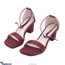 Maroon Croc Ankle Strap Block Heel -OpenToe Women Workwear - Ladies Heeled Sandals For Party ,Wedding Occasions. Buy Paired Online for specialGifts