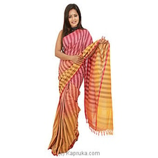 Multi Colour Pink Striped Standard Saree -C1495 at Kapruka Online