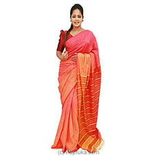 Orange and pink mixed cotton Saree -C1504 By Cotton Weavers at Kapruka Online for specialGifts