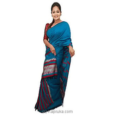 pecok blue cotton Saree -C1510 By Cotton Weavers at Kapruka Online for specialGifts