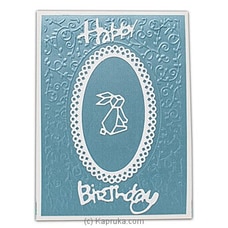 Handmade `Happy Birthday` Blue Bunny Greeting Card  Online for specialGifts
