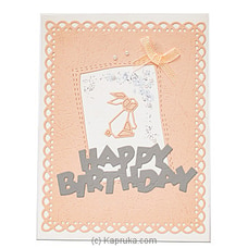 Handmade `Happy Birthday` Pink Bunny Card Greeting Card Buy same day delivery Online for specialGifts