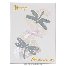 `Happy Anniversary` Hand Made Hearts And Dragonflies Greeting Card  Online for specialGifts