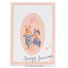 `Happy Anniversary` Hand Made Couple Scooter Greeting Card Buy same day delivery Online for specialGifts