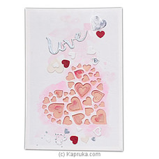 `Love` Hearts Handmade Greeting Card Buy same day delivery Online for specialGifts