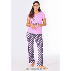 Printed Cotton Tee with Long Pant PJ Set MN212 Buy Miika Online for specialGifts