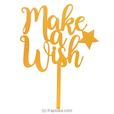 `Make A Wish` Gold Cake Topper Buy party Online for specialGifts