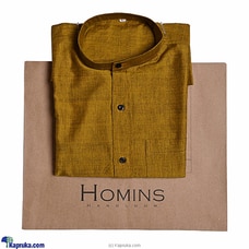 Homins handloom Gents Shirt-Golden Yellow Short Sleeve  By Homins  Online for specialGifts