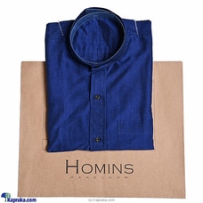 Homins Handloom Gents Shirt-royal Blue Short Sleeve at Kapruka Online