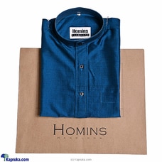 Homins handloom Gents Shirt-Turquoise Blue Short Sleeve  By Homins  Online for specialGifts
