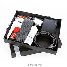 My Handsome Gift For Him -belt-wallet-body Spray-pair Of Sock-handkerchief-kiwi Instant Polish Black Leather-tie - Tie Pin- Cufflink-32gb USB at Kapruka Online