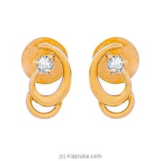 Vogue 22K Gold  Ear Stud with 2(C/Z) Rounds Buy Vogue Online for specialGifts