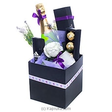 Handsome In Purple - Body Spray, Chocolate, Rose, Candle And Sparkling Nonalcoholic Wine Bottle Gift Set For Him Buy Sweet Buds Online for specialGifts