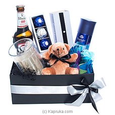 Masculine Blue - Men`s Gift Pack With Body Spray,Beer Mug,Non - Alcoholic Beer,Chocolate Gift Set For Him  By Sweet Buds  Online for specialGifts