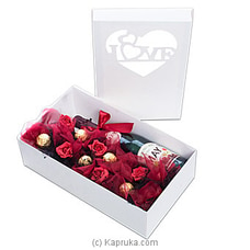 Celebrate With Red Roses -nonalcoholic Wine Bottle,chocolate, Roses For Family, Friends, Coworkers - Gift Box at Kapruka Online