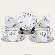 Dankotuwa Blue Rose 12 Pieces Tea Set By Dankotuwa at Kapruka Online for specialGifts