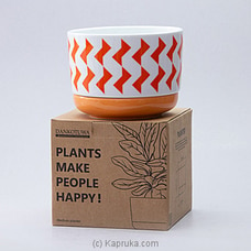 Dankotuwa Orange Geometric Medium Planter Bowl  By Dankotuwa  Online for specialGifts