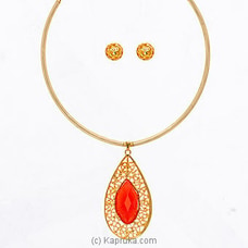 Stone N String Orange Crystal Stone Necklace With Earring Buy Stone N String Online for specialGifts