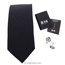 DIVO Men`s Tie With Crystal Cufflinks Buy Stone N String Online for specialGifts