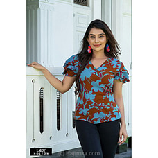 four sleeve v neck top brown PT08ZL0001  By Lady Holton  Online for specialGifts