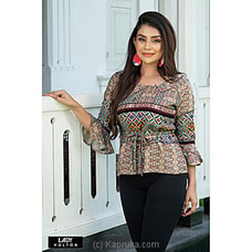 3 waist detail blouse  pink printed CB09CM0001  By Lady Holton  Online for specialGifts