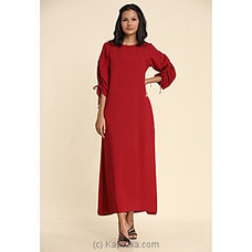 Rayon Gathered Sleeve Long Dress  By Innovation Revamped  Online for specialGifts
