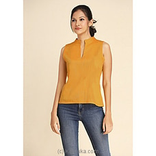 Raw Cotton Cutaway Sleeve Top (silk Scrunchie Included)orange at Kapruka Online