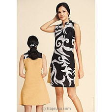 Sleeveless Linen Batik Mixed Dress Light Beige Buy Innovation Revamped Online for specialGifts